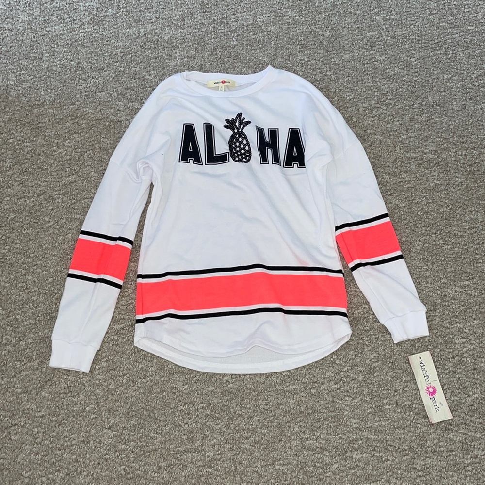 white long sleeve sleeve shirt size youth